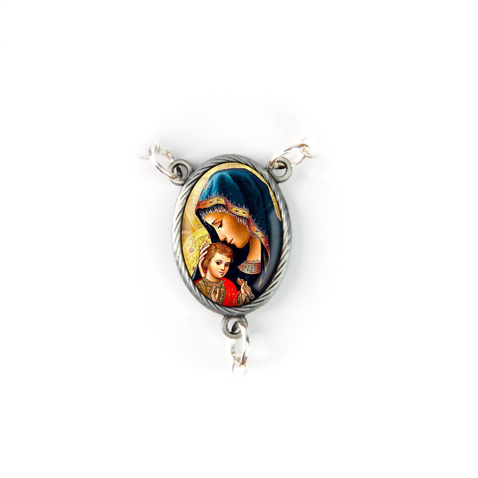 Mother of Pearl Catholic Rosary, Our Lady of Perpetual Help Medal