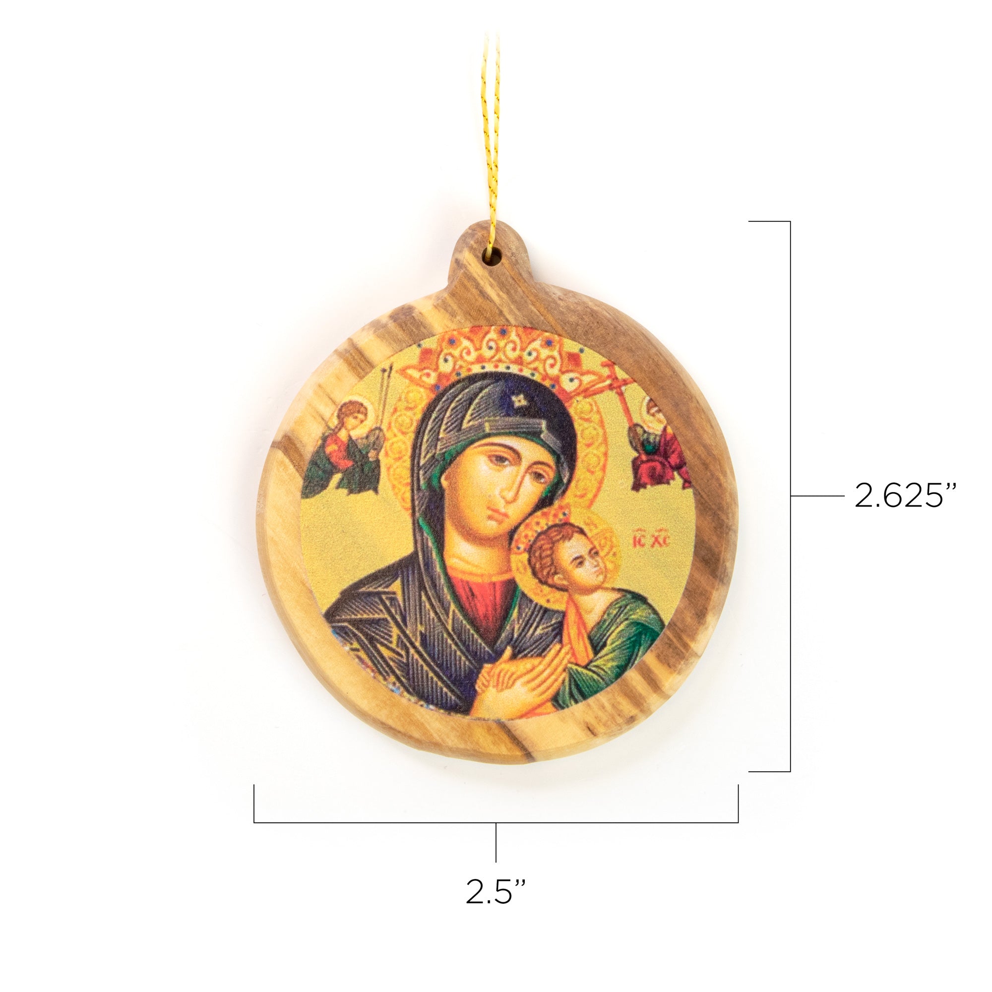 Thick Round Icon Ornament – Virgin Mary Queen of Heaven