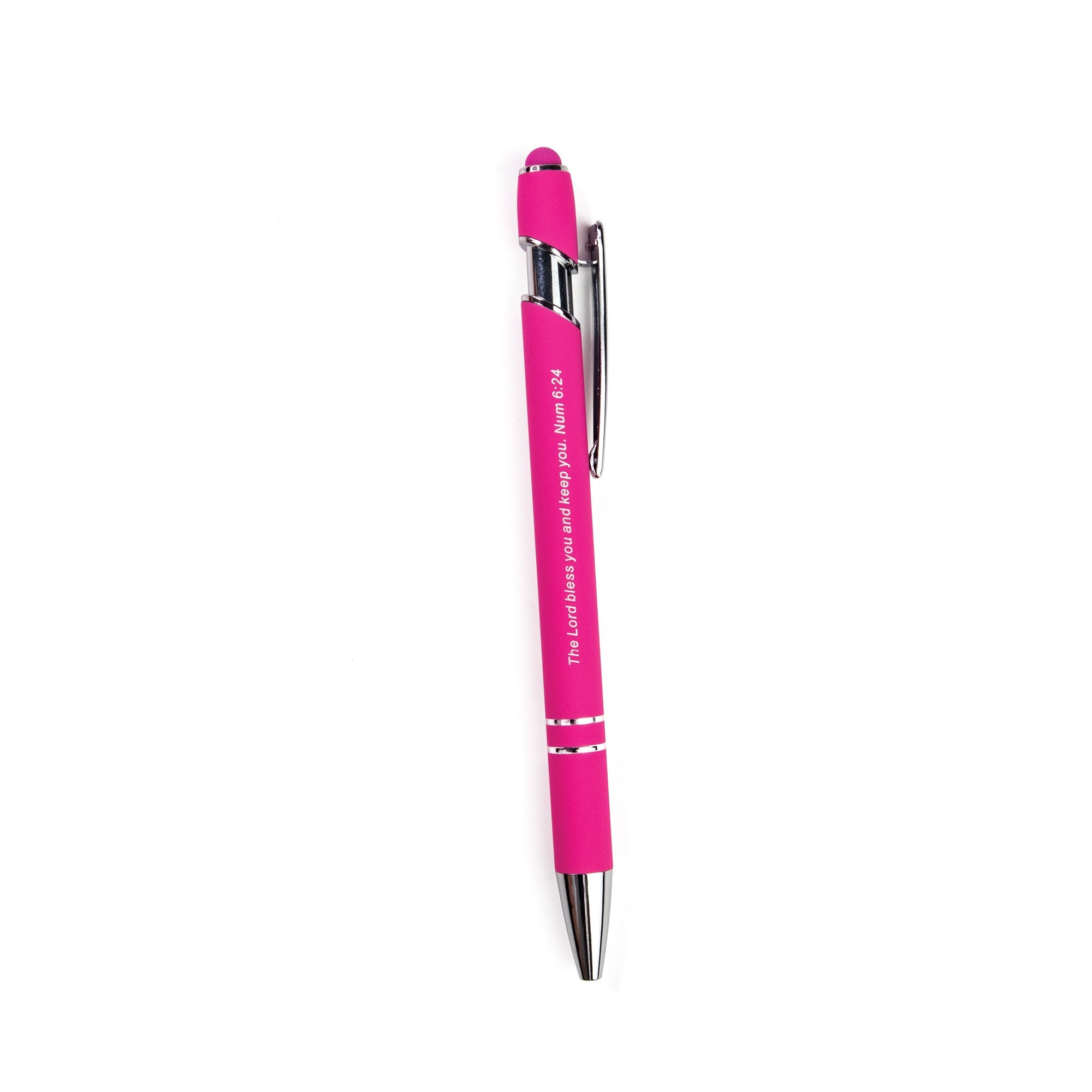 Bless You Scripture Pen with Stylus and Bookmark – Pink
