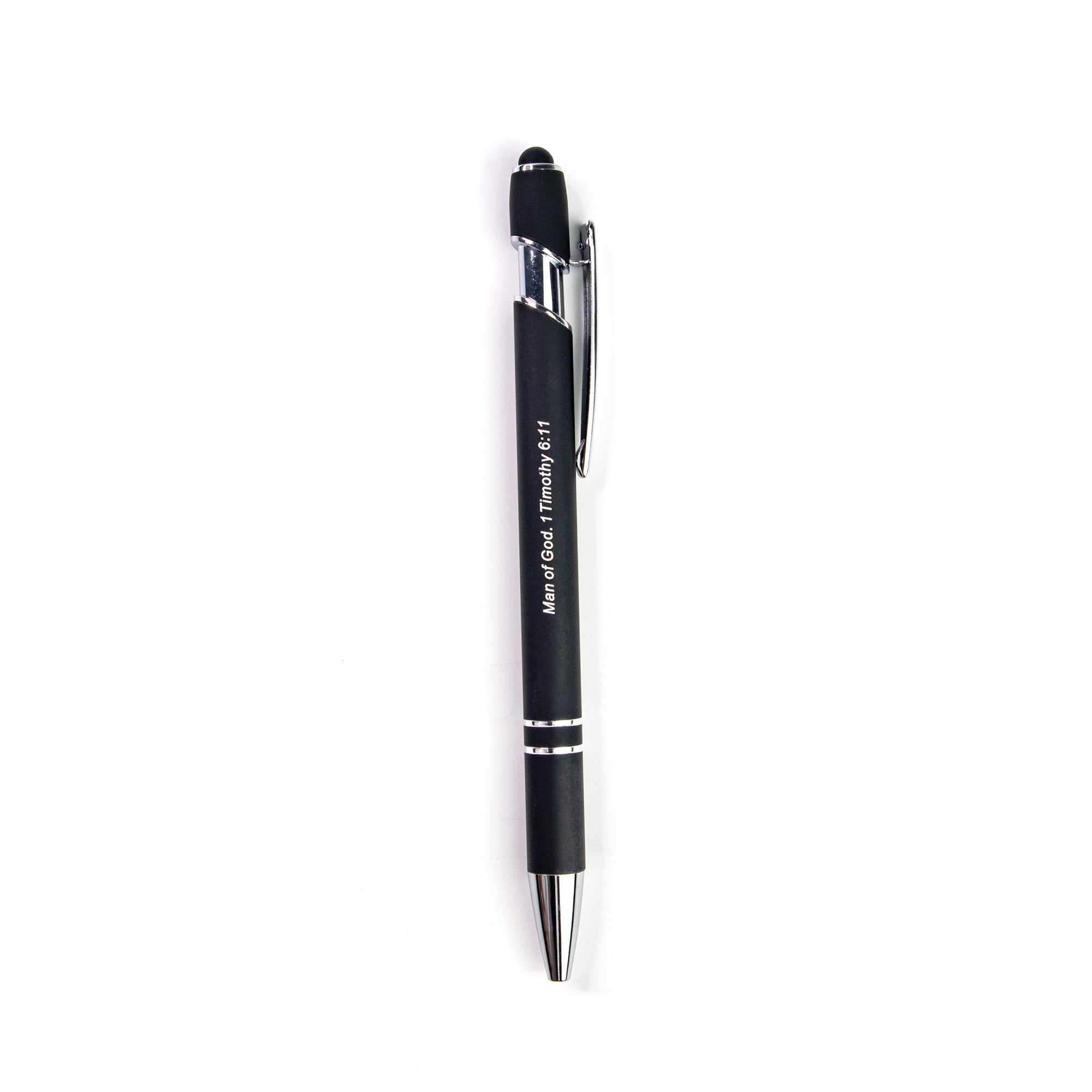 Man of God Scripture Pen with Stylus and Bookmark - Black