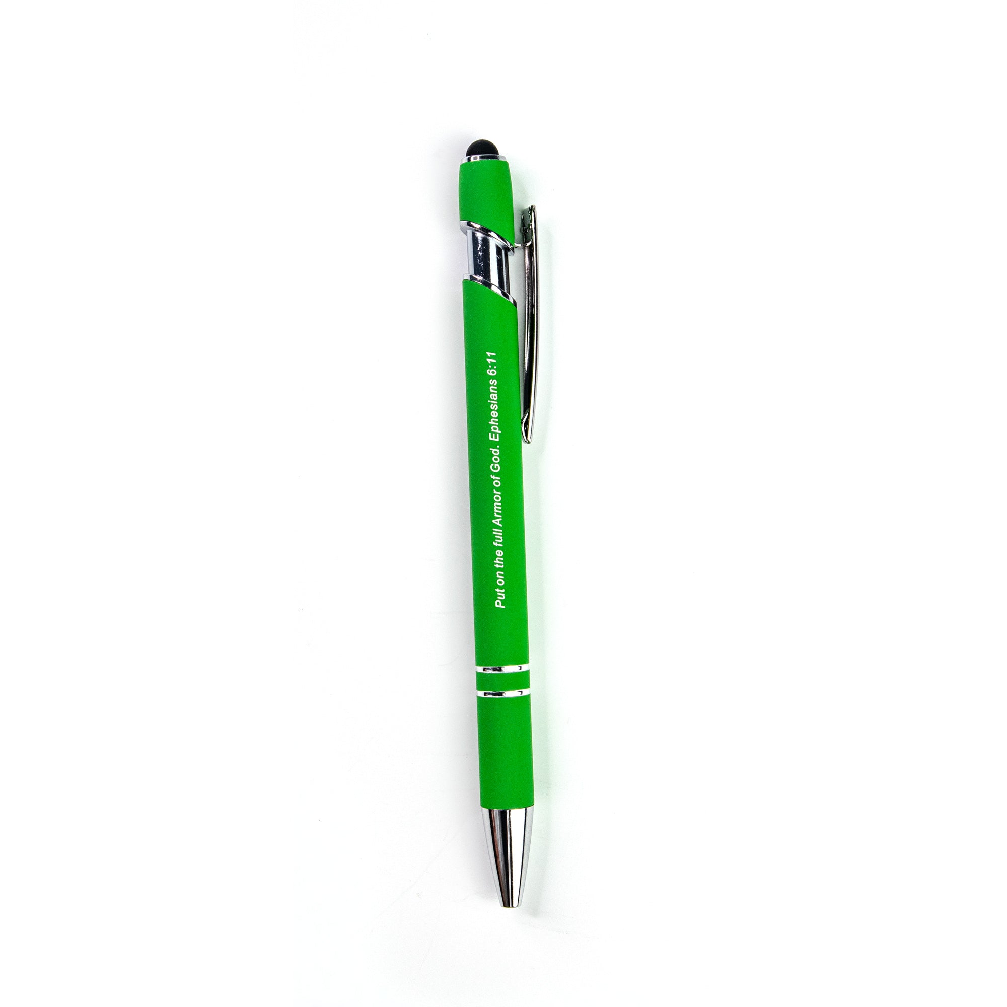 Armor of God Scripture Pen with Stylus and Bookmark - Green