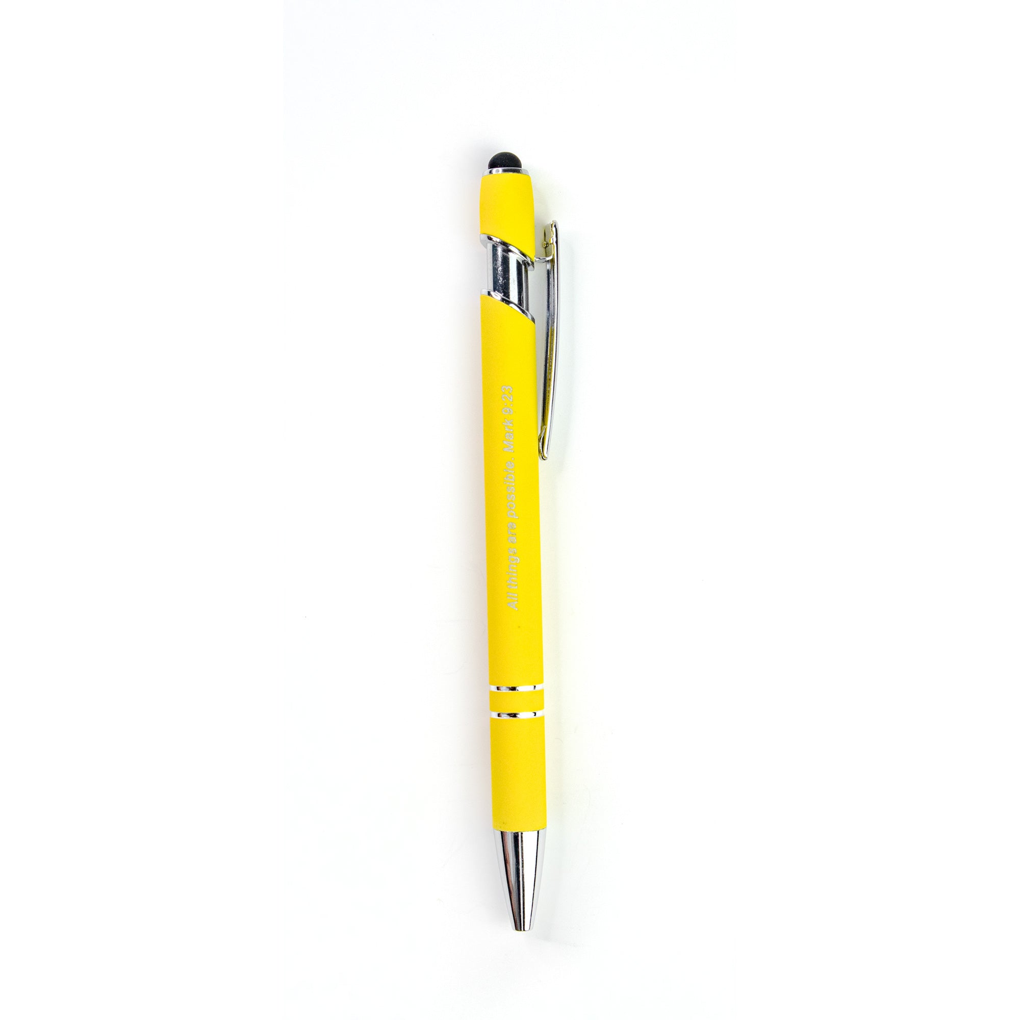 Possible Scripture Pen with Stylus and Bookmark - Yellow