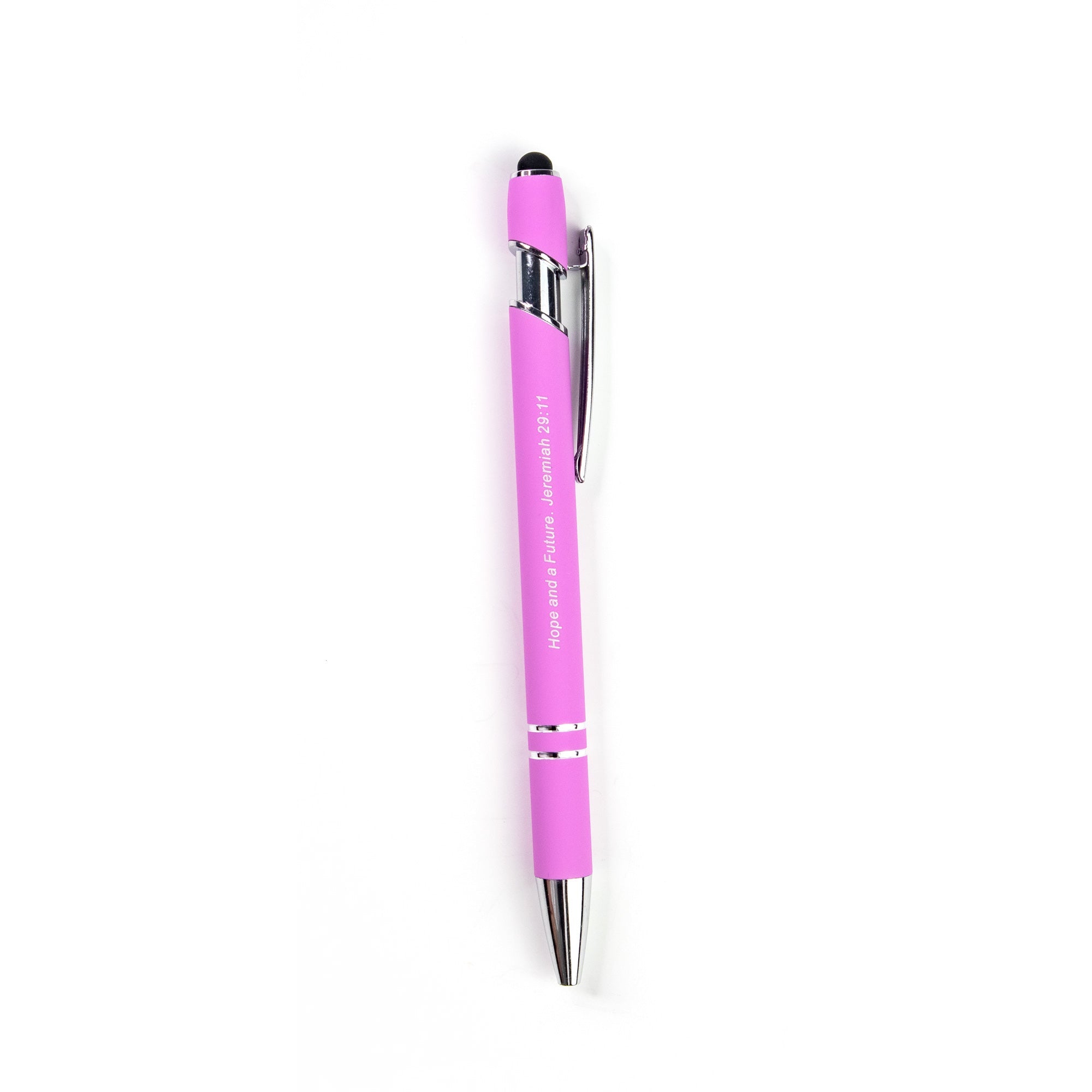 Hope and a Future Scripture Pen with Stylus and Bookmark - Light Pink