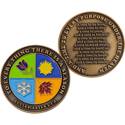 A Season For Everything Antique Gold Plated Christian Coin - Ecclesiastes 3:1-4