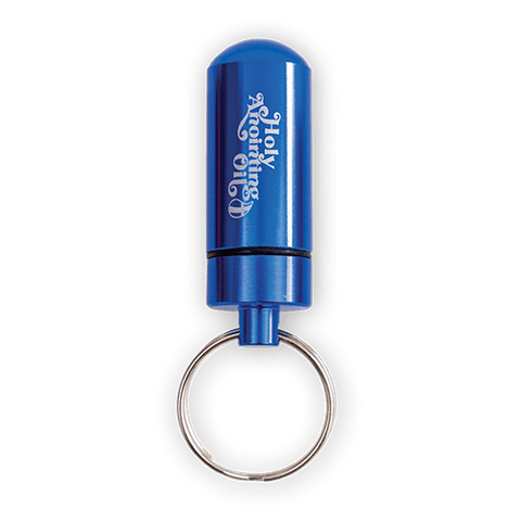 anointing oil container keychain, blue