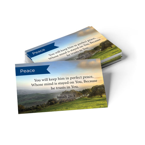 Pass Along Scripture Cards, Peace, Isaiah 26:3, Pack 25