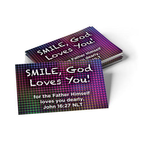 Children's Pass Along Scripture Cards - Smile, God Loves You, Pack of 25