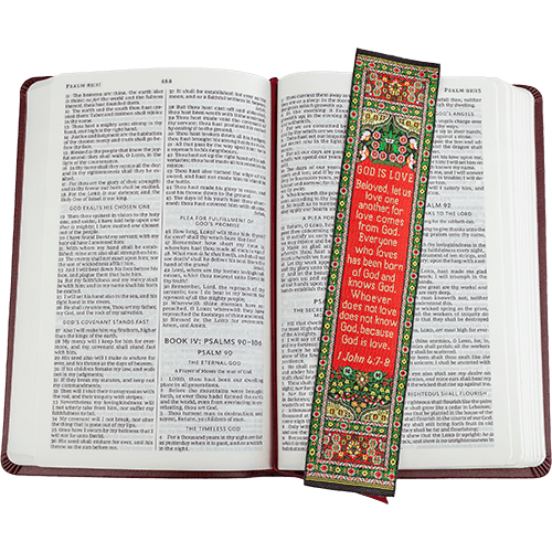 Woven Fabric Christian Bookmark: Let Us Love One Another - 1 John 4:7-8