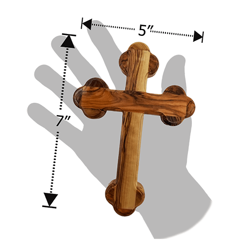 Olive Wood Wall Bottony Cross, Eastern - Greek (L)
