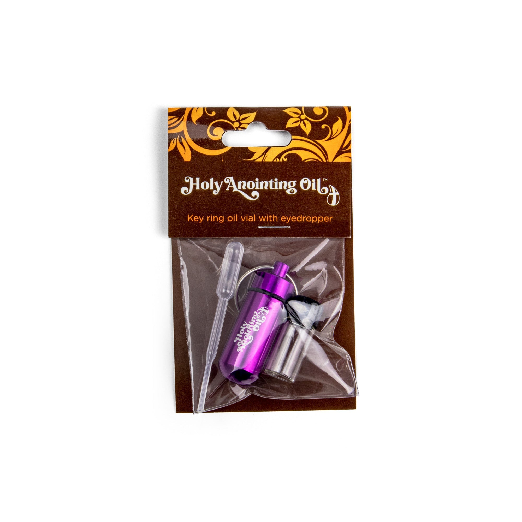 Oil Vial Keyring showing complete package