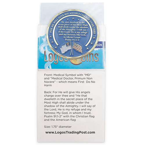 Medical Doctor Gold Plated Challenge Coin - Psalm 91