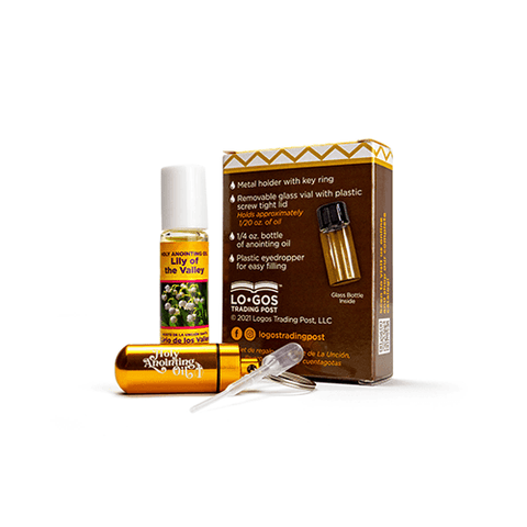 Lily of the Valley Anointing Oil from Israel, Deluxe Gift Box Set - Gold