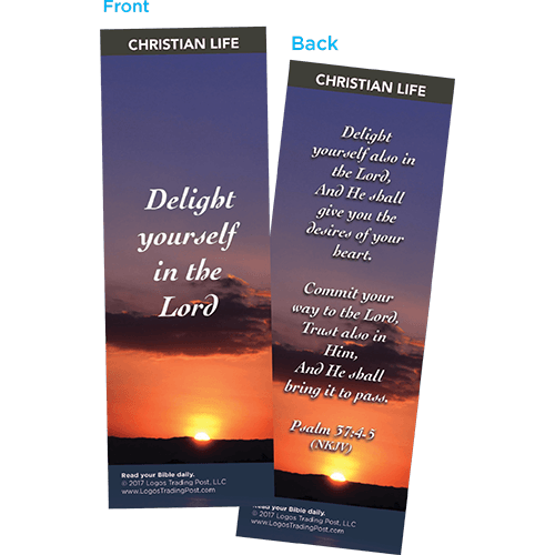 Delight Yourself in the Lord Bookmarks, Pack of 25 - Christian Bookmarks