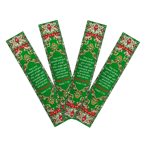 Christmas, Immanuel fabric bible verse bookmark pack of 4 - all 4 scripture bookmarks