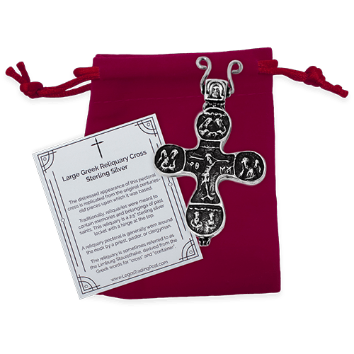 Reliquary Cross Pectoral, Large, Sterling Silver