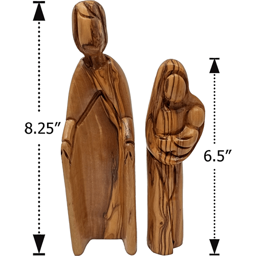 Olive Wood Holy Family Nested- 2 piece