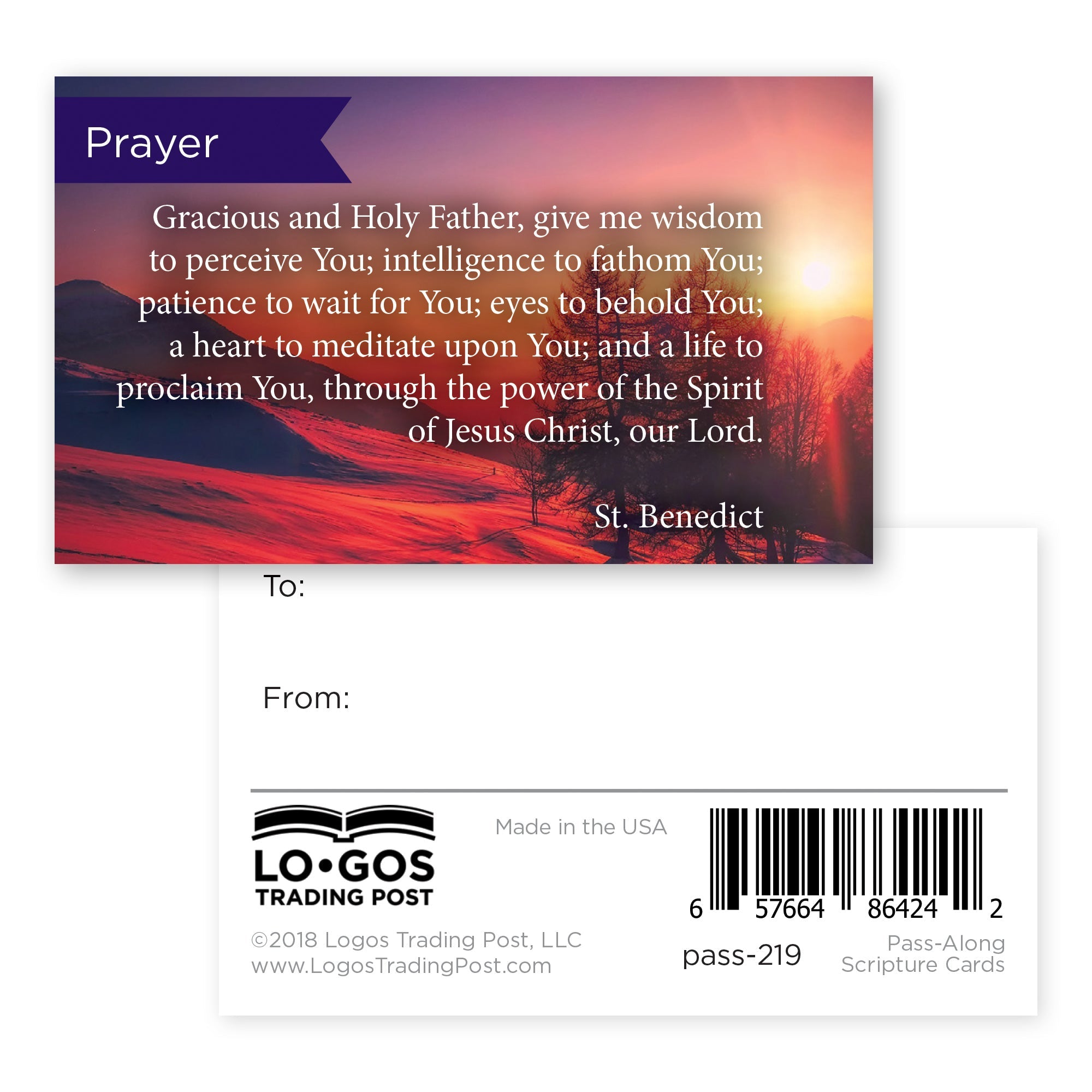 St. Benedict Prayer - Scripture Cards, Pass Along - Pack 25