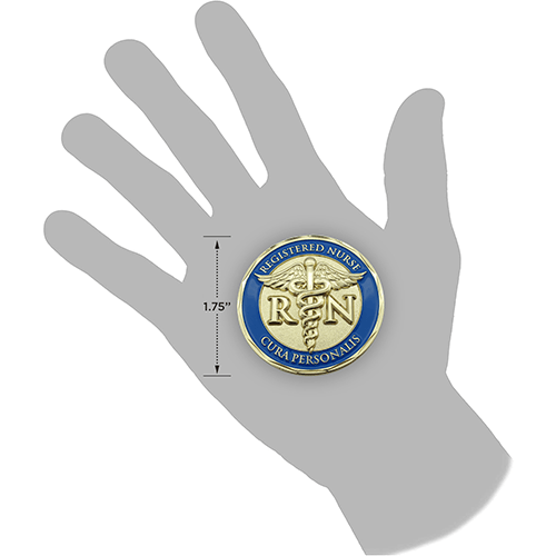 Nurse Gold Plated Challenge Coin With Psalm 91 and Cura Personalis