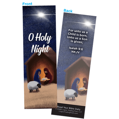 Children and Youth Bookmark, Christmas, O Holy Night, Isaiah 9:6, Pack of 25, Handouts for Classroom, Sunday School, and Bible Study
