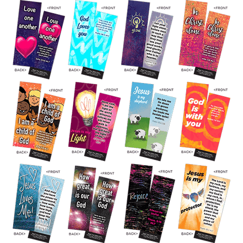Children's Memory Verse Bookmarks, Variety Pack of 60 - Assortment 3