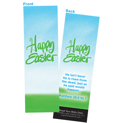 Children and Youth Bookmark, Happy Easter, Matthew 28:6, Pack of 25, Handouts for Classroom, Sunday School, and Bible Study