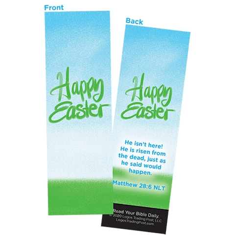 Children and Youth Bookmark, Happy Easter, Matthew 28:6, Pack of 25, Handouts for Classroom, Sunday School, and Bible Study
