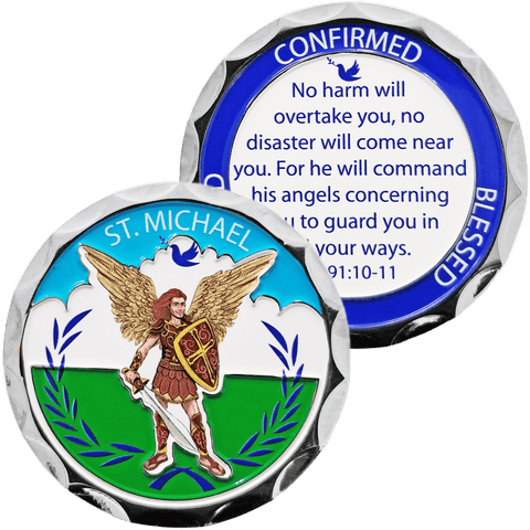 St. Michael Confirmation Coin - Psalm 91:10-11