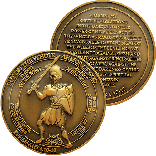 Armor of God Challenge Coins, Assorted Pack of 7