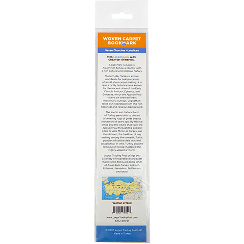 Woman of God, Bulk Pack of 4 Woven Fabric Bible Verse Bookmarks, Silky Soft & Flexible Religious Bookmarkers for Novels Books & Bibles, Memory Verse Gift, Traditional Turkish Woven Design