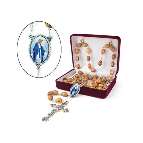 Our Lady of Grace Olive Wood Rosary