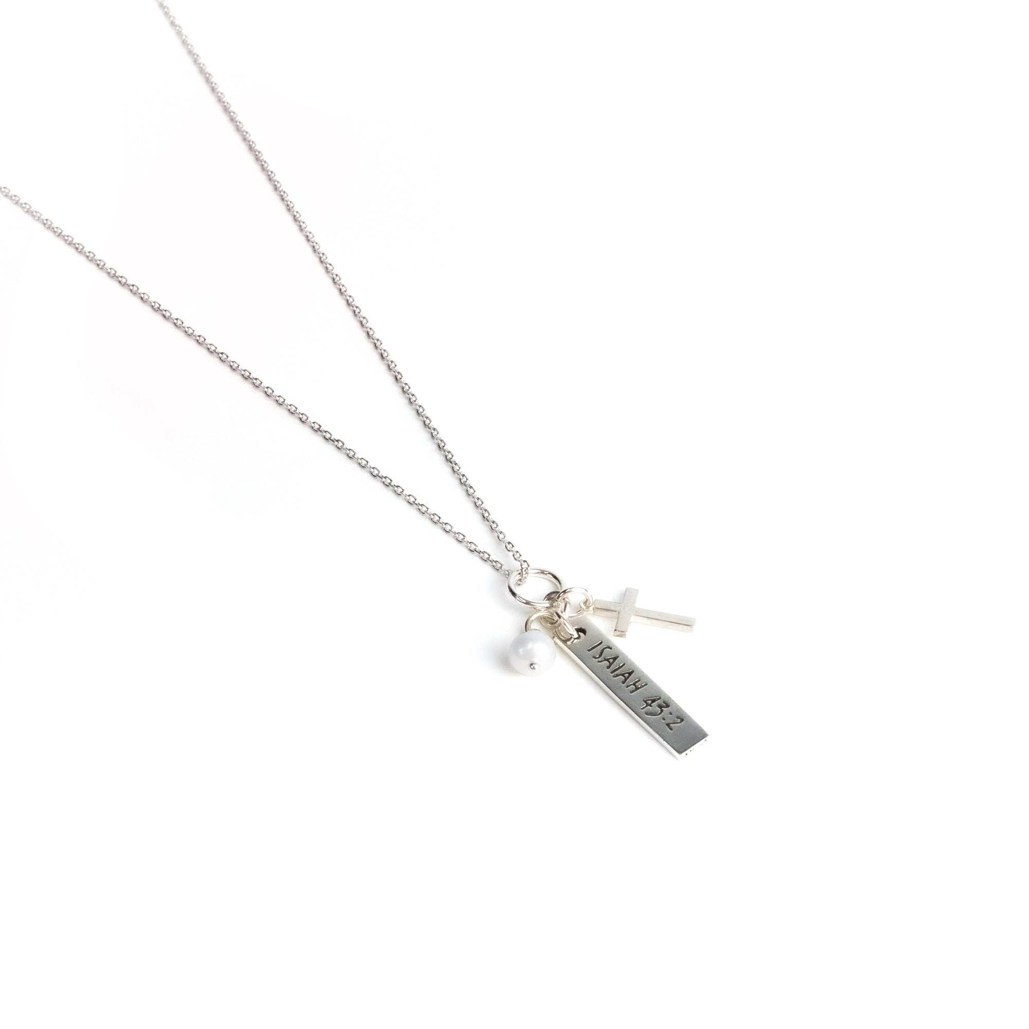 I Will Be With You, Sterling Silver Scripture Cross Necklace