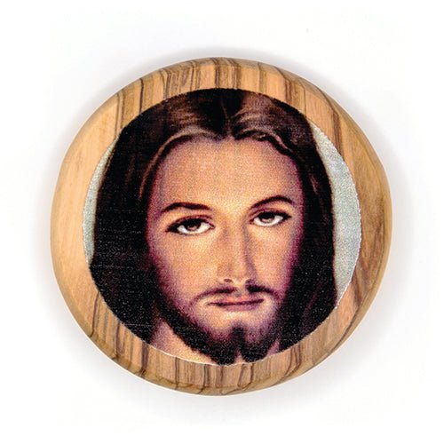 Divine Mercy of Jesus (Portrait) Olive Wood Icon Magnet