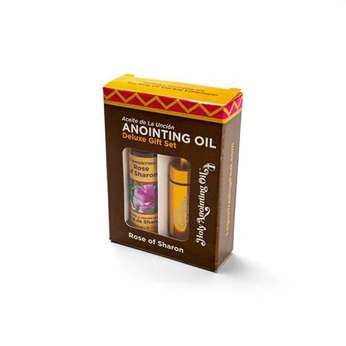 Rose of Sharon Anointing Oil from Israel, Deluxe Gift Box Set - Gold