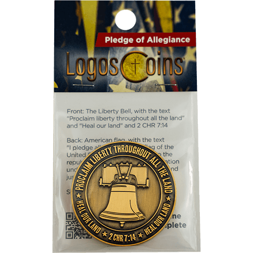 Pledge of Allegiance Antique Gold Plated Coin