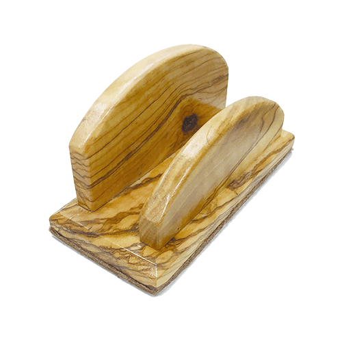 Holy Land Olive Wood Business Card Holder inside view