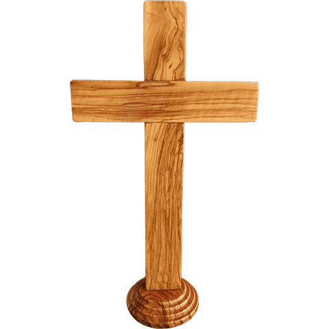 Holy Land 15" Genuine Olive Wood Standing Cross