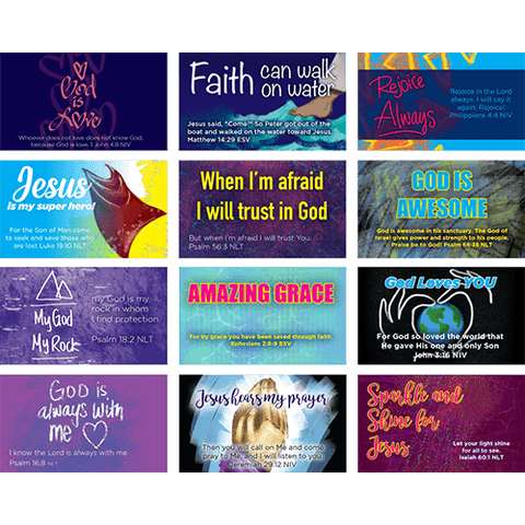 Children's Pass Along Pocket Scripture Card Variety Pack of 60 - Assortment 1