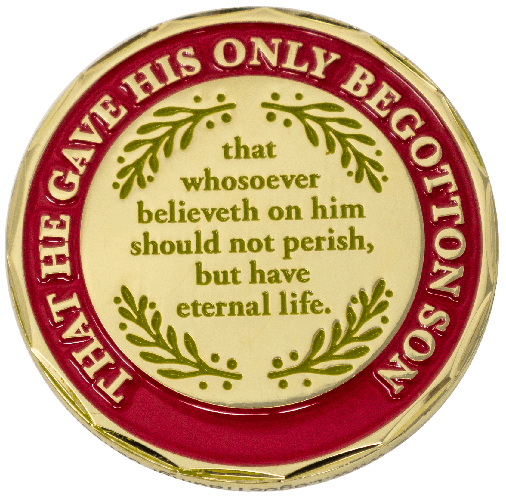 "For God So Loved the World" Gold Plated Challenge Coin - John 3:16