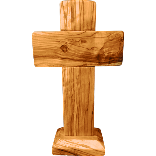 Holy Land 7" Genuine Olive Wood Standing Cross