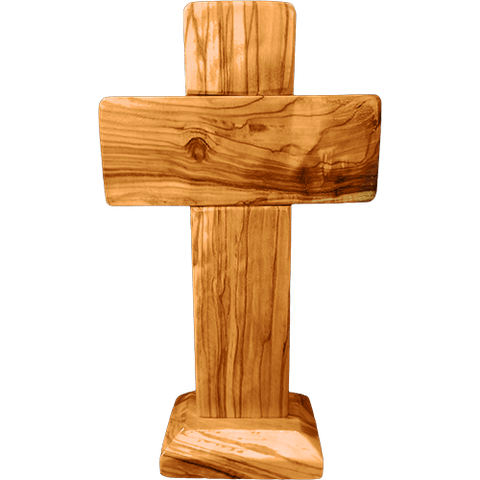 Holy Land 7" Genuine Olive Wood Standing Cross