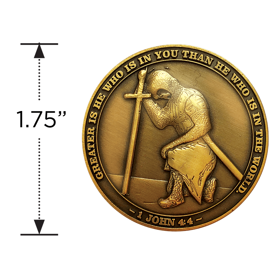 The Task Ahead Antique Gold Plated Challenge Coins - Philippians 4:13