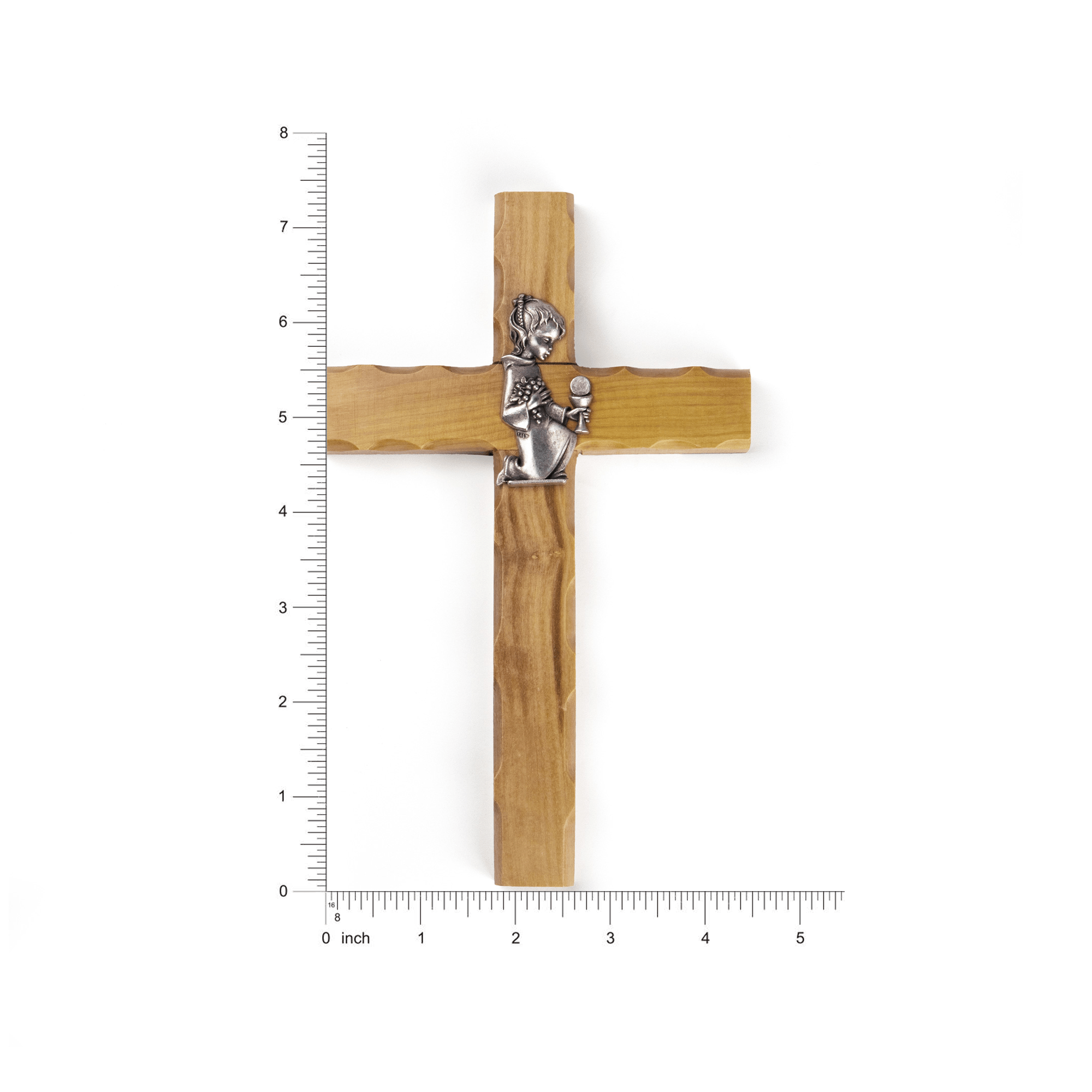 Olive Wood First Communion Cross for Girls