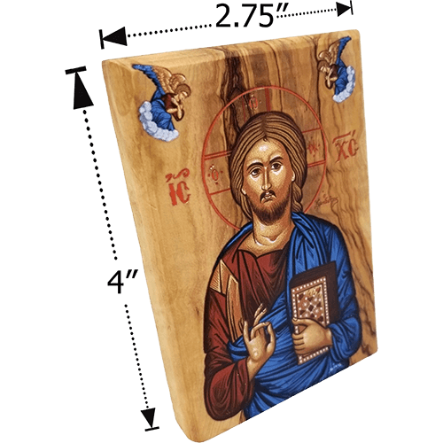 Jesus King of the Universe Olive Wood Color Icon dimensions