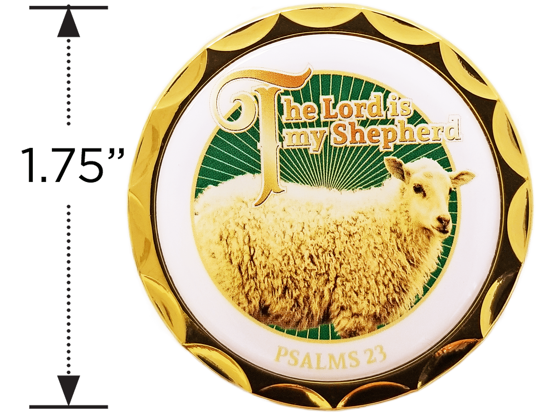 The Lord is my Shepherd Gold Plated Christian Challenge Coin - Psalm 23