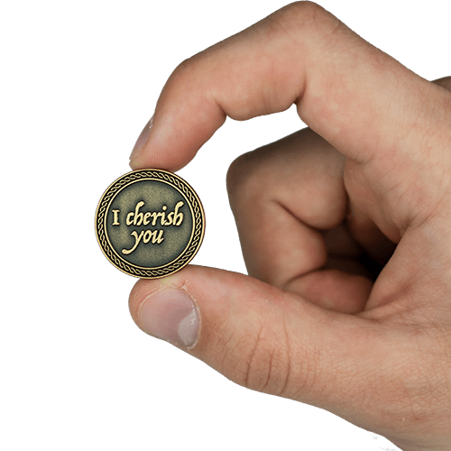 I Cherish You Romantic Love Expression Antique Gold Plated Coin