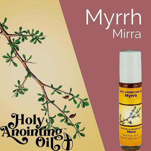 Myrrh Anointing Oil from Israel, Bulk Set of 6 Roll On Bottles, 1/4 oz Each, Made in the Holy Land of Jerusalem, Prayer Gift for Pastors & Priests, Aceite Ungido de Mirra