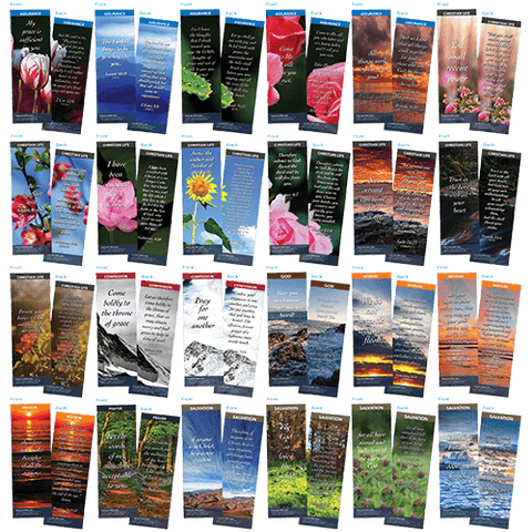 100 Assorted Bible Cards - Box Set - Favorite Bible Verses, - Christian Bookmarks
