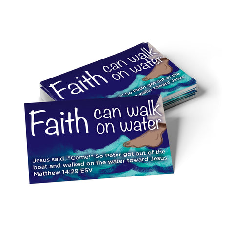 Children's Pass Along Scripture Cards - Faith Can Walk on Water, Pack of 25
