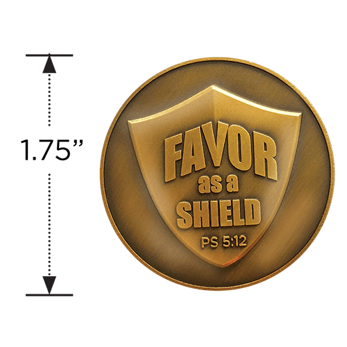 The Lord's Favor As a Shield Antique Gold Plated Challenge Coin - Psalm 5:12