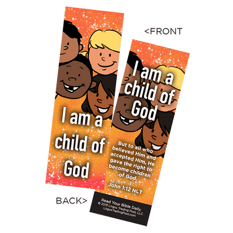Children's Christian Bookmark, I am a Child of God, John 1:12 - Pack of 25 - Christian Bookmarks